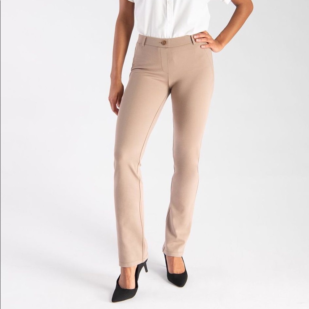Betabrand Straight Leg Yoga Pants Khaki Size MP